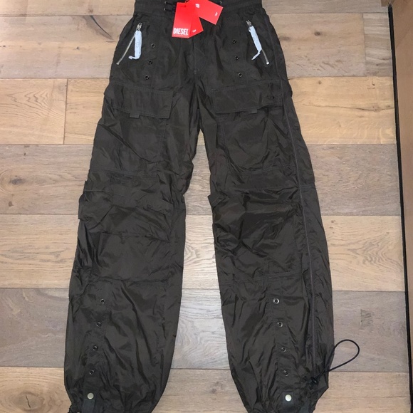 Diesel Pants - Diesel Lucrezia Cargo Parachute Trousers Pants, Size IT 40 SMALL NWT